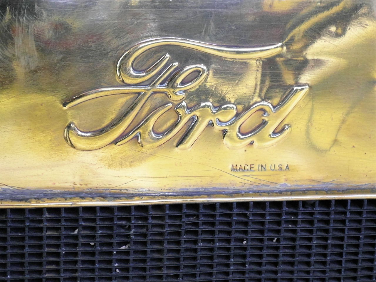 The Ford Logo on a metal surface