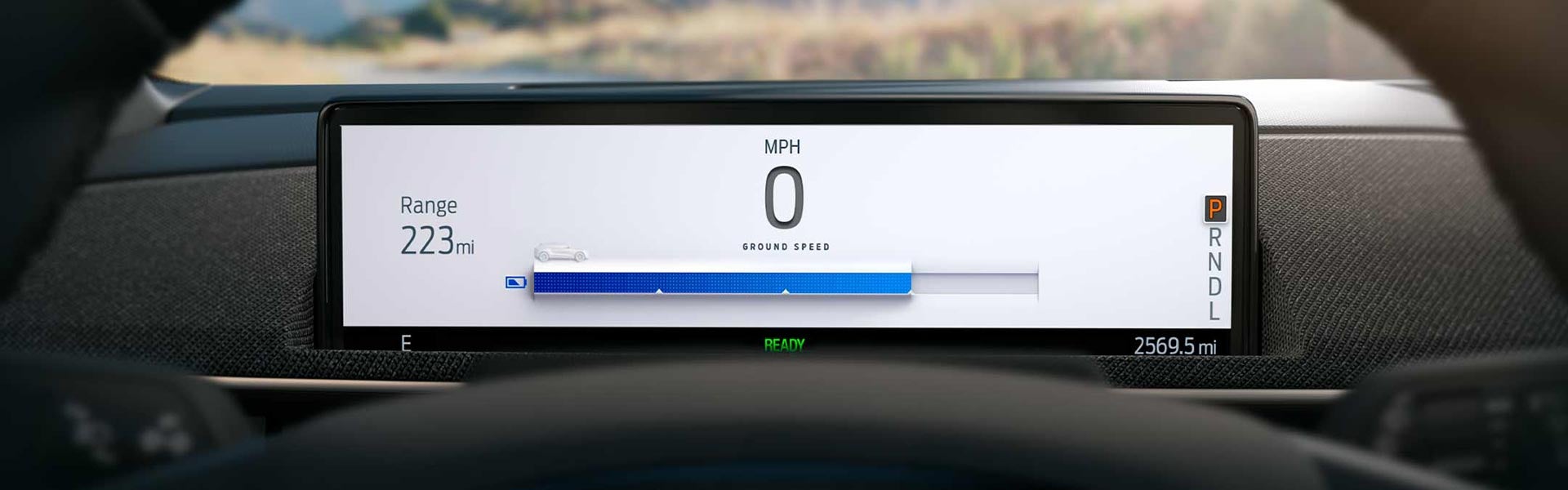 The Dashboard of a Ford Electric Vehicle
